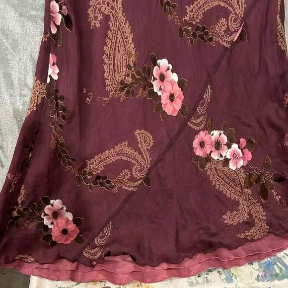 Monsoon y2k baby doll bust line silk floral maxi dress - Picture 5 of 16